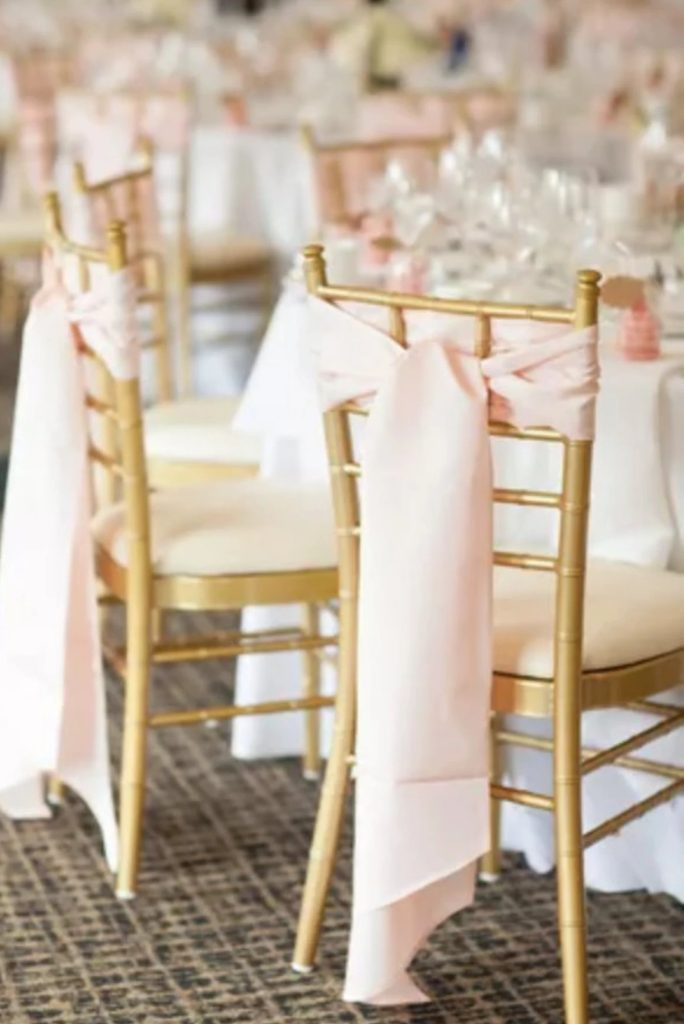 Blush Pink Wedding Chair Sash