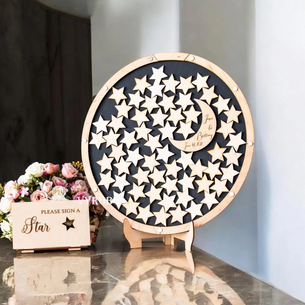 Moon & Star Wedding Guest Book Alternative