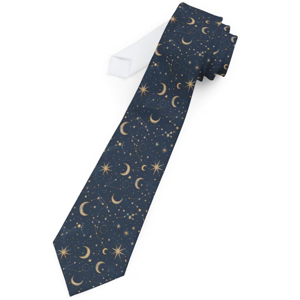 Celestial Moon & Star Tie