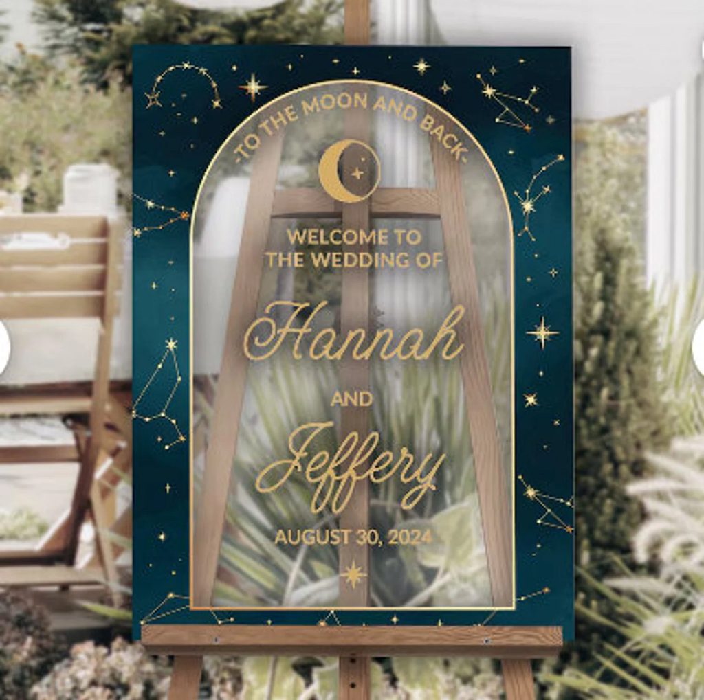 Celestial Wedding Welcome Sign