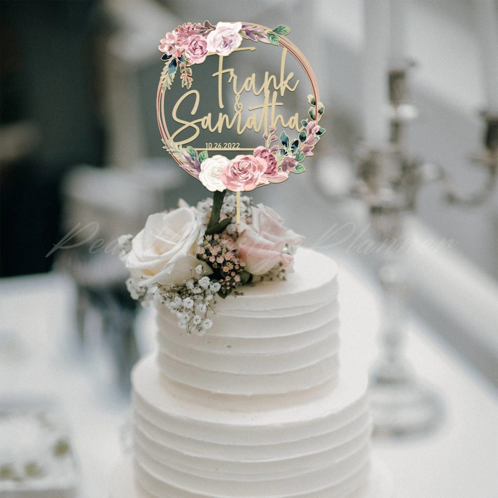 Garden Rose Wedding Cake Topper