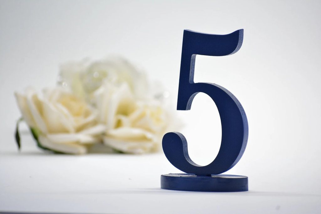 Navy Blue Wedding Table Number