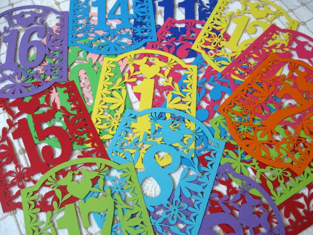 Papel Picado Fiesta Wedding Table Numbers