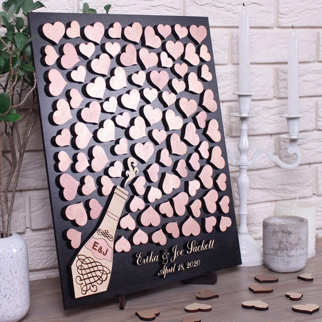 Rose Gold Rose All Day Bridal Shower Guest Book Alternative