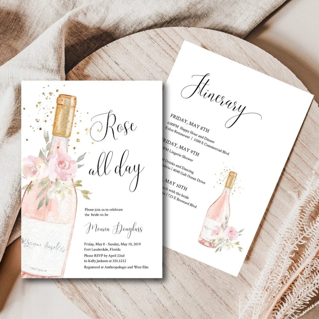 Rosé All Day Bridal Shower Invitation