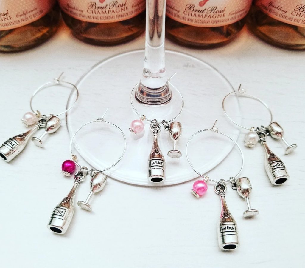 Rosé All Day Bridal Shower Wine Glass Charms