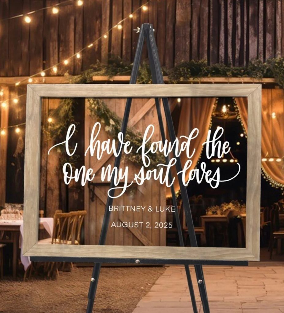 Rustic Romance Acrylic Wedding Welcome Sign