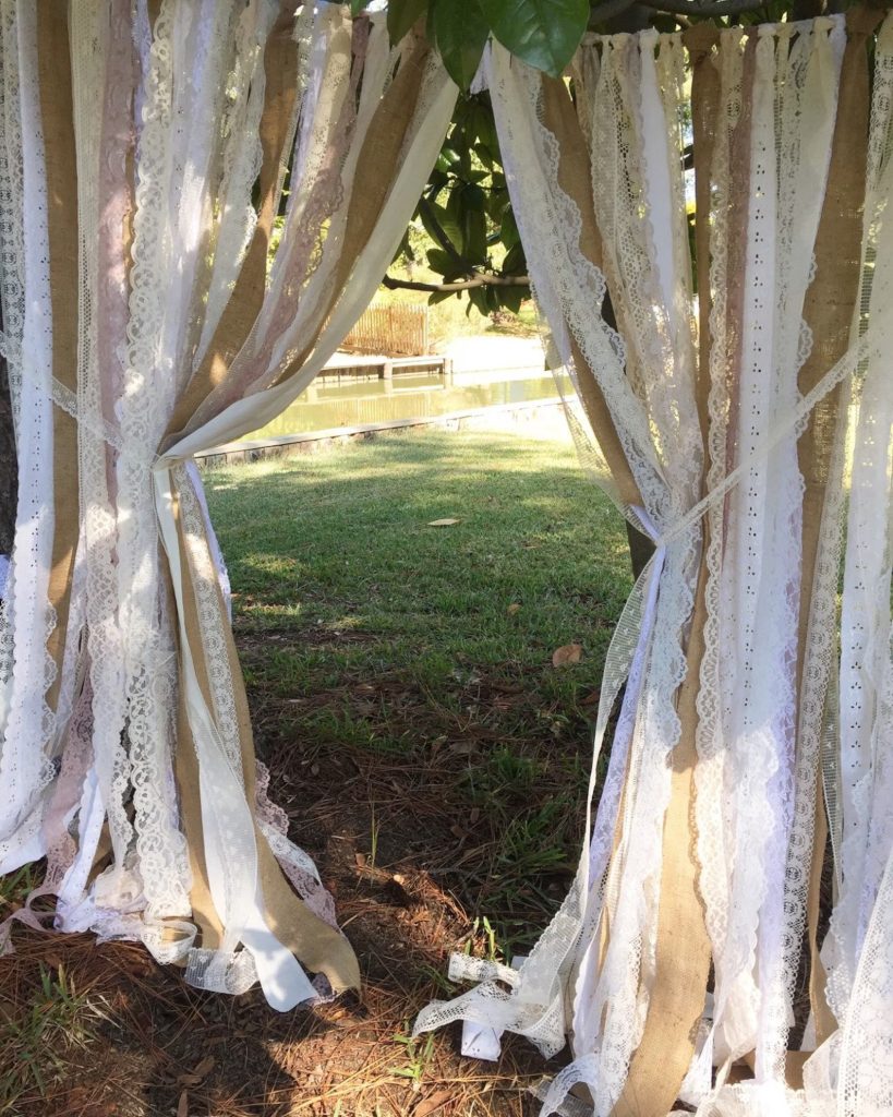 Rustic Romance Ribbon Wedding Backdrop Garland