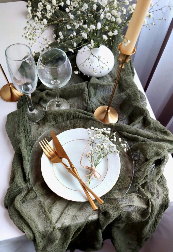 Olive Green Wedding Table Runner