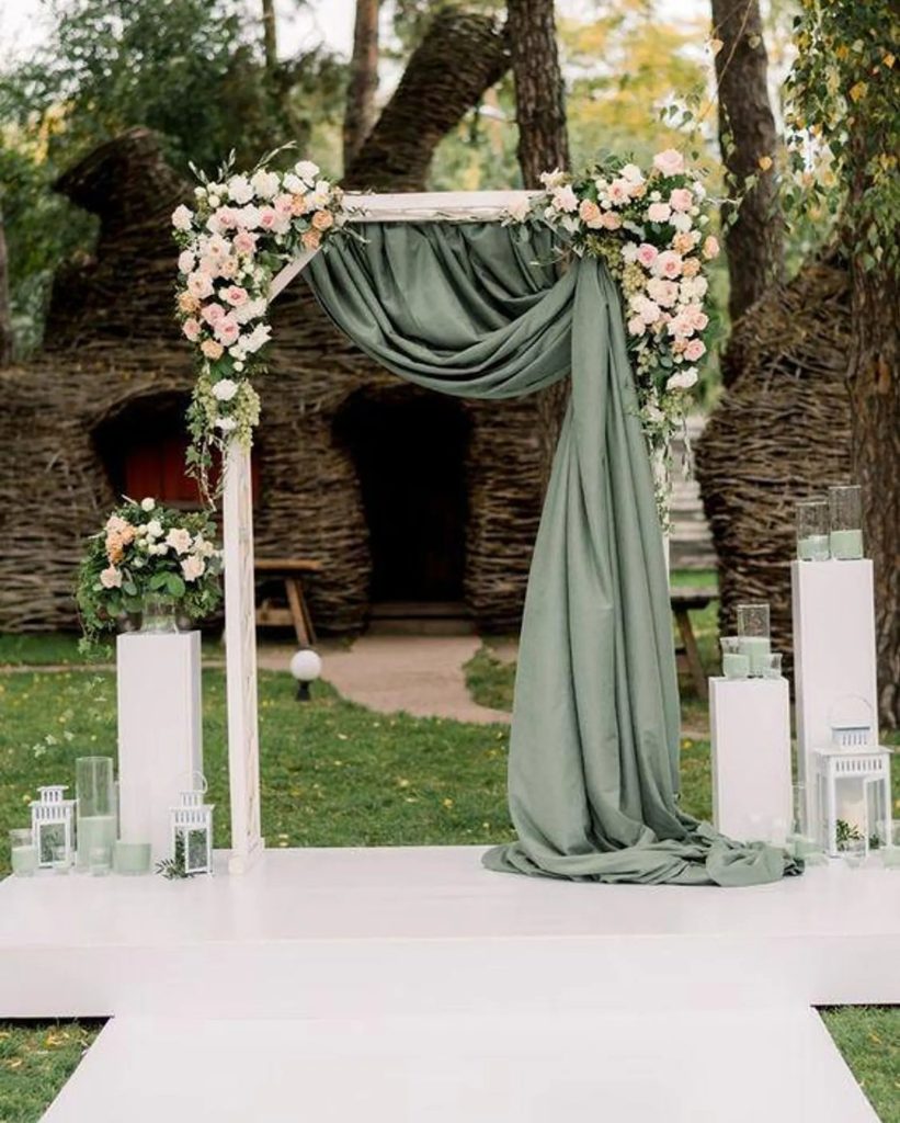 Sage Green Ceremony Arch Decor