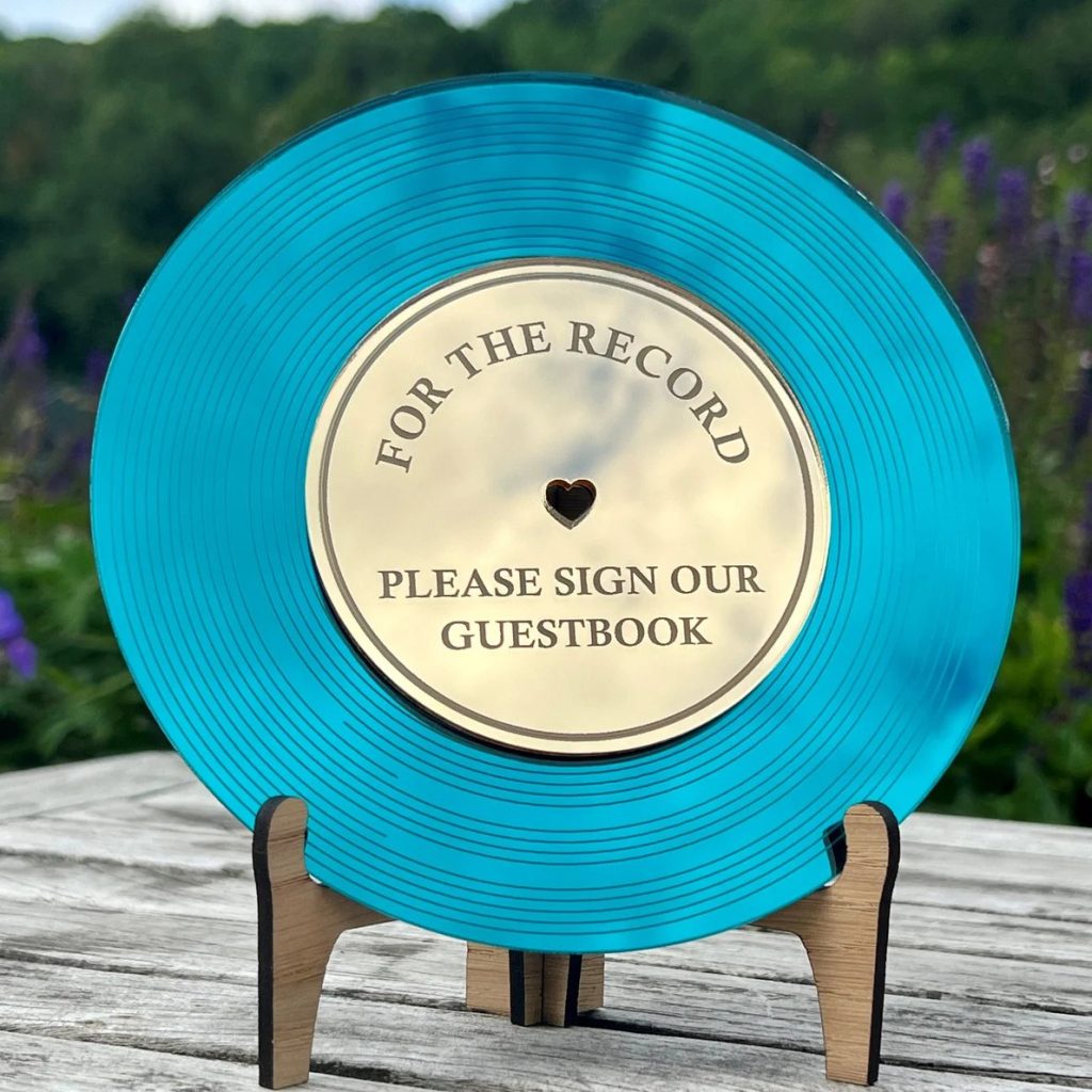 Teal First Dance song Wedding Record Guest Book