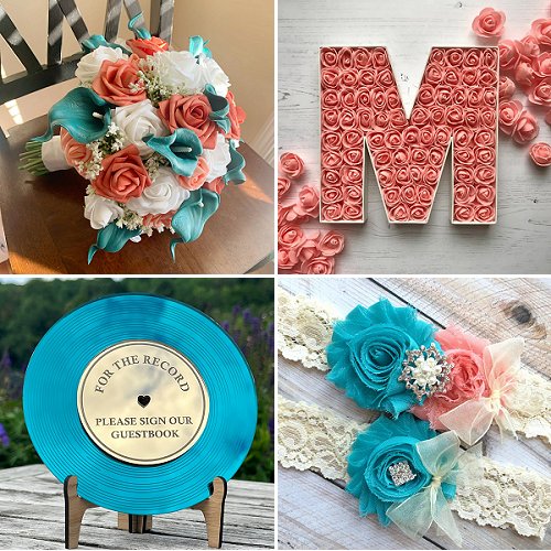 Teal, Turquoise and Coral Wedding