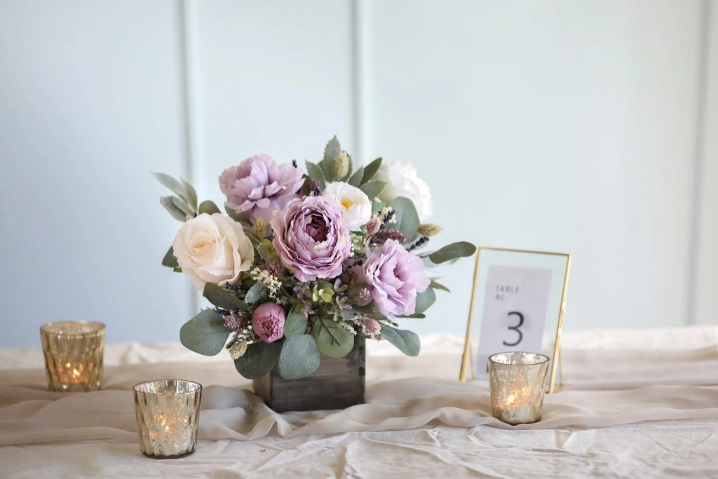 Lavender Wedding Floral Centerpiece