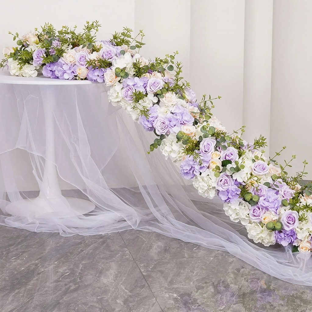 Lavender Flower Table Runner