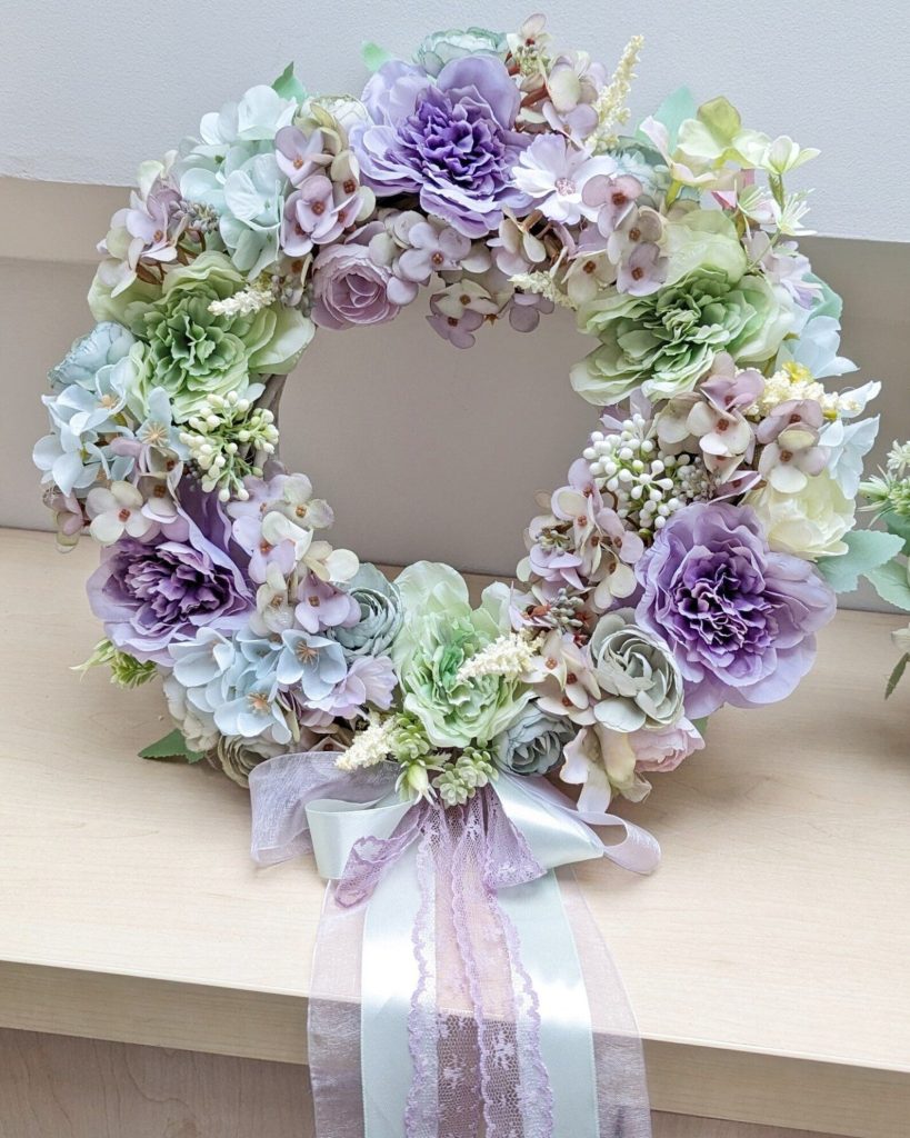 Mint & Lavender Floral Wreath Wedding Decor