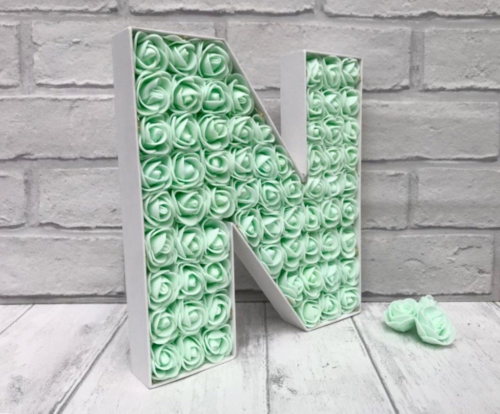 Mint Green Floral Letter Wedding Decor