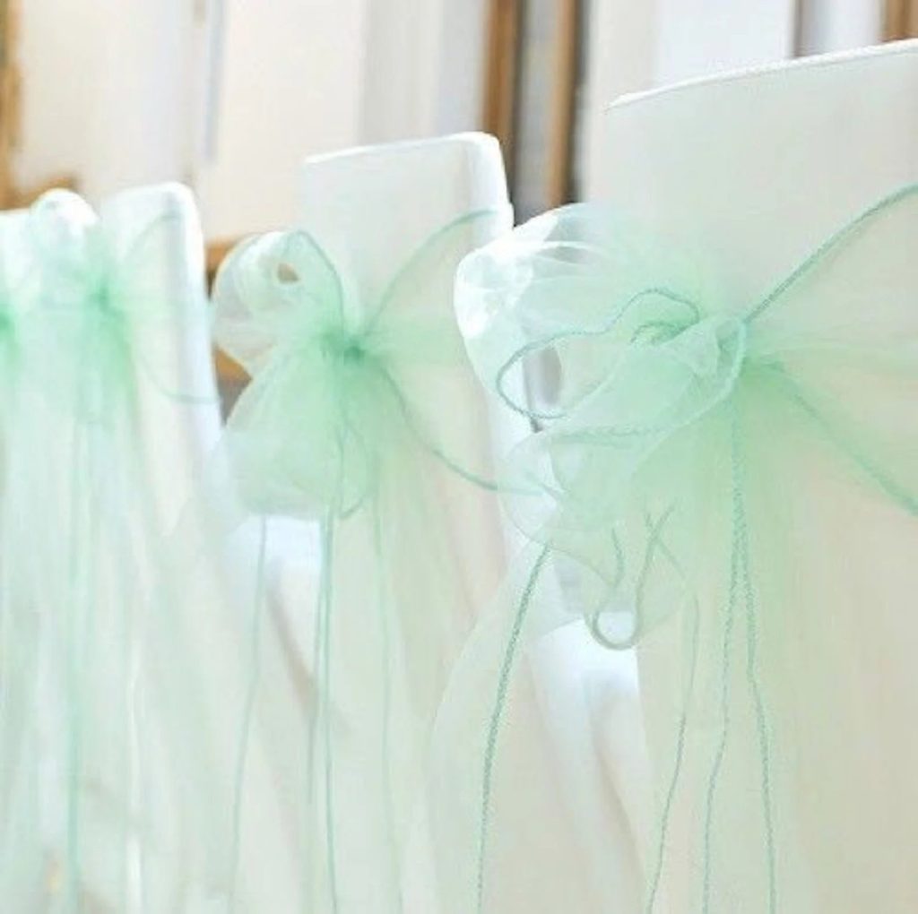 Mint Green Organza Wedding Chair Sash