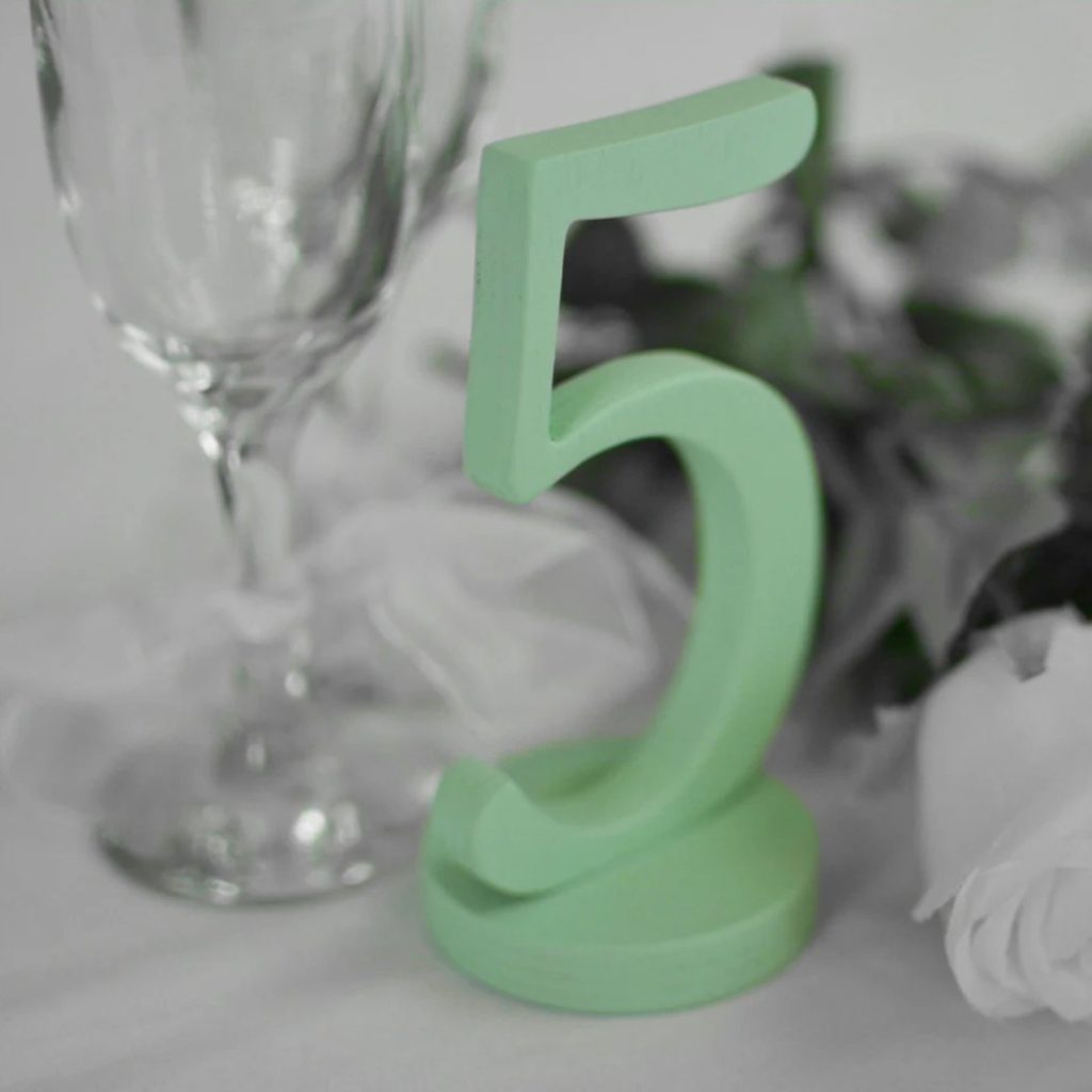 Mint Green Wedding Table Number