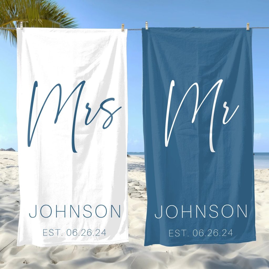 Personalized Honeymoon Mr. & Mrs. Beach-Towel