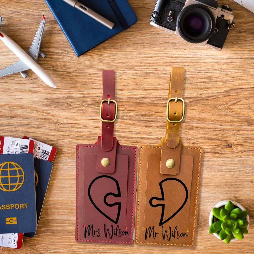 Personalized Mr. & Mrs. Luggage Tags Honeymoon Couples Shower Gift Idea