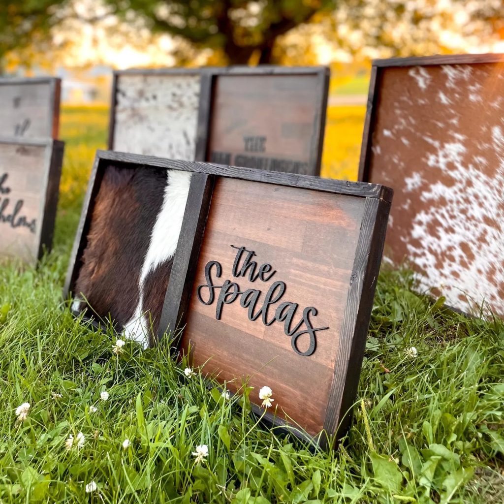 Cowhide Branding Frame Unity Ceremony