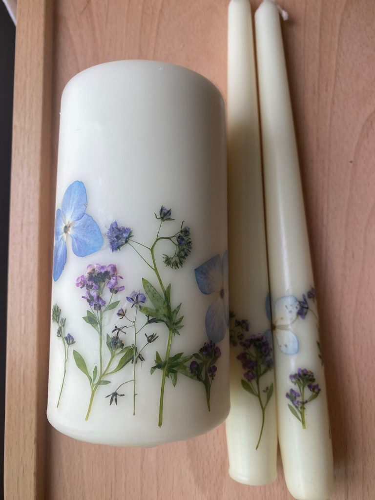 Pressed Wildflower Unity Ceremony Candle Set