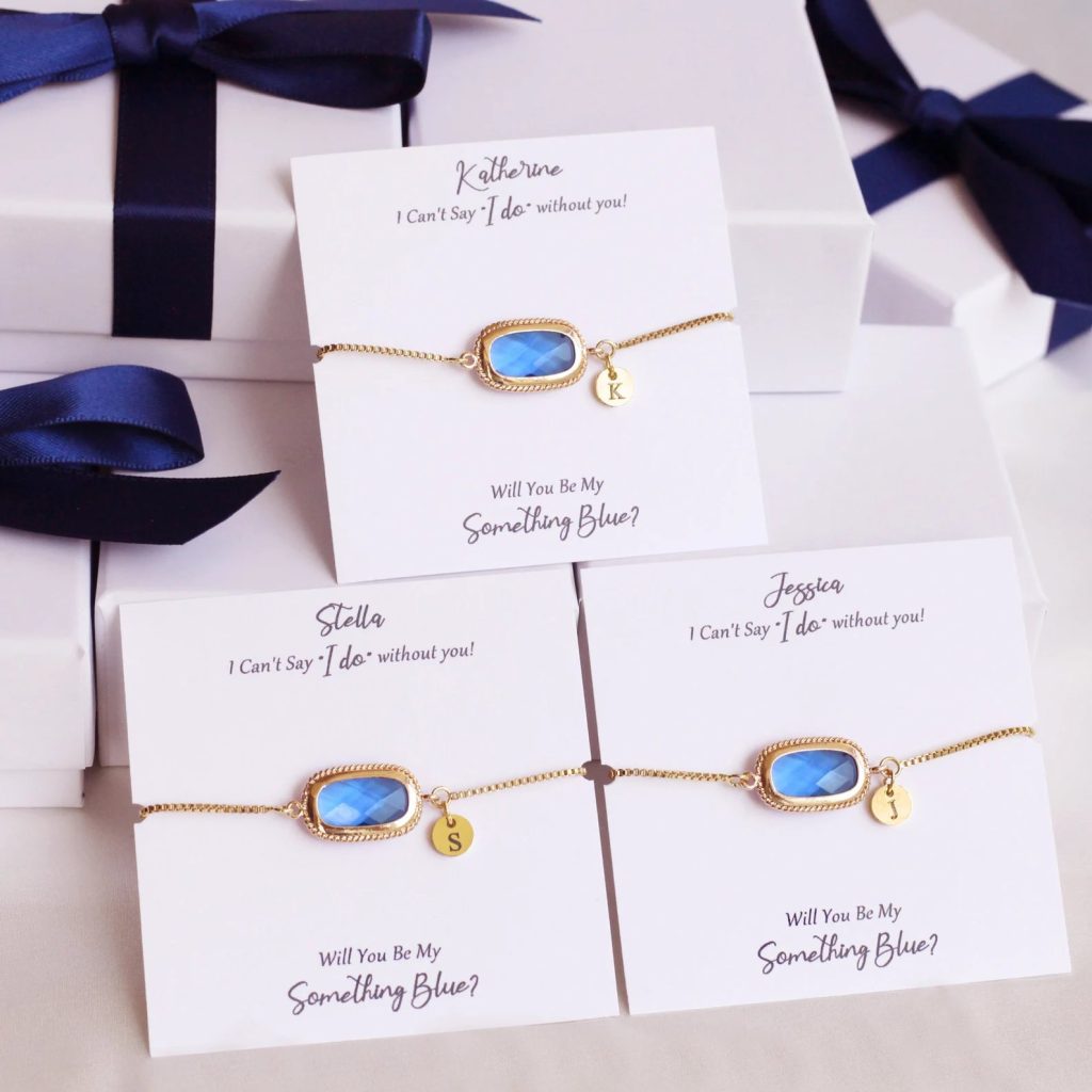 Something Blue Bridesmaid Bracelet Gift Idea