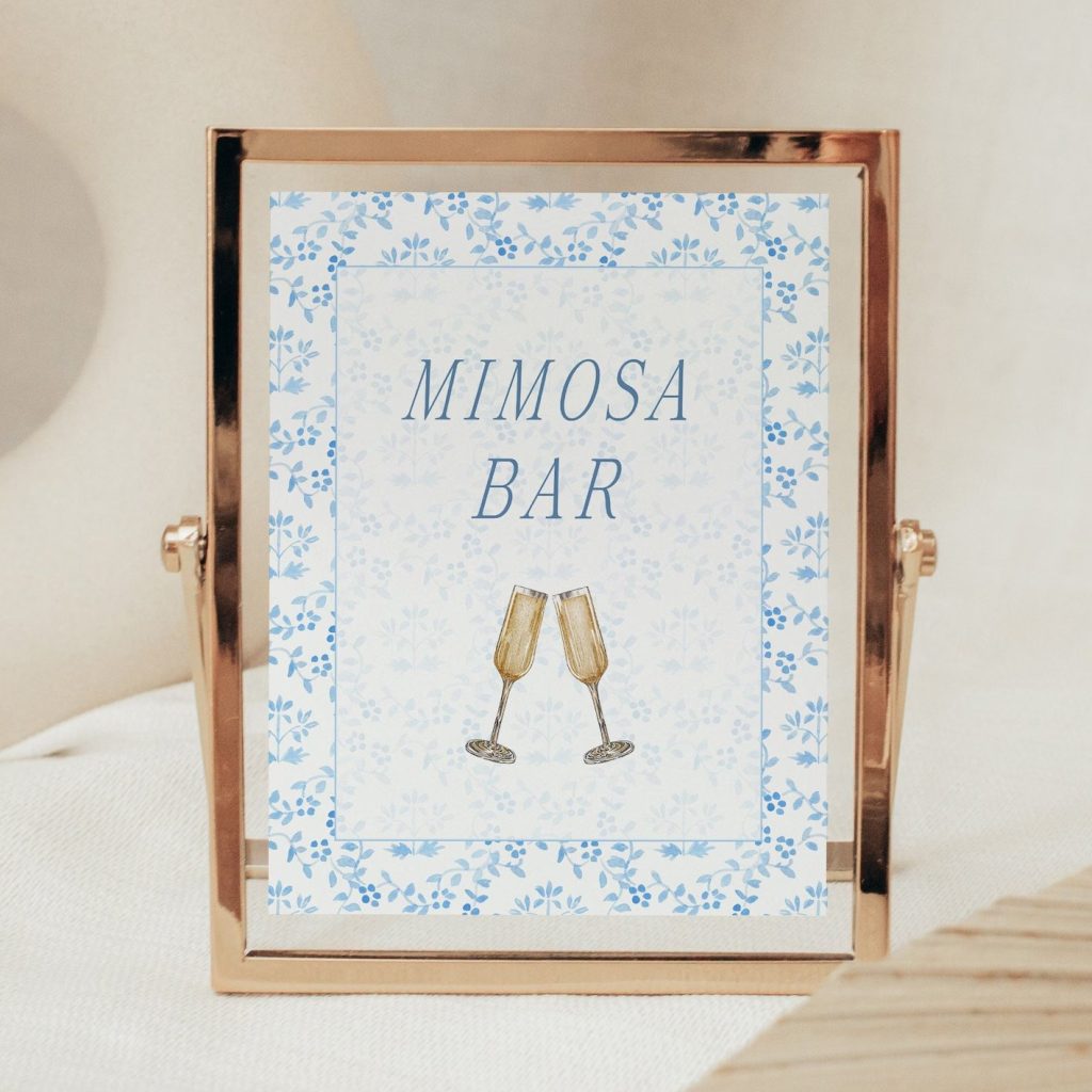 Something Blue Before I Do Bridal Shower Mimosa Sign Printable