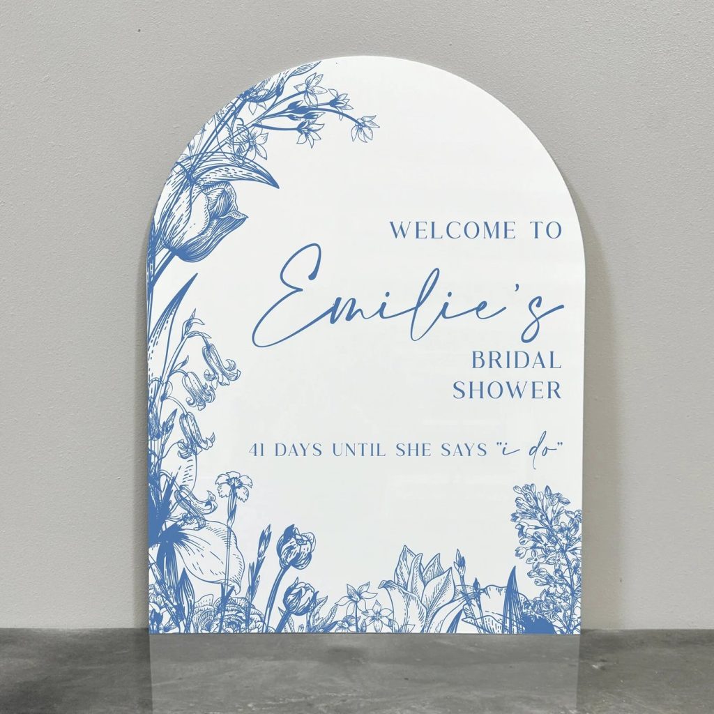 Something Blue Before I Do Bridal Shower Acrylic Welcome Sign