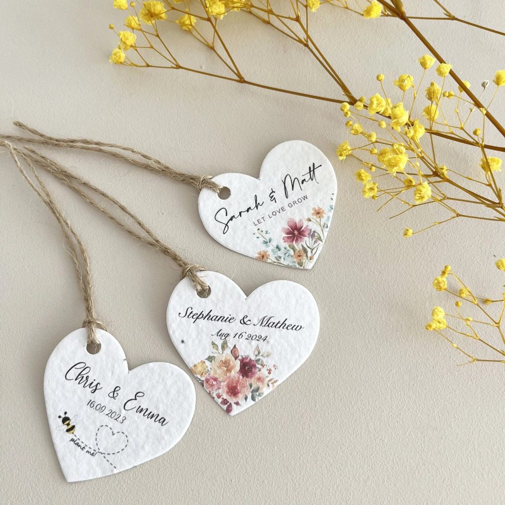 Wildflower Plantable Heart Shaped Wedding Favors