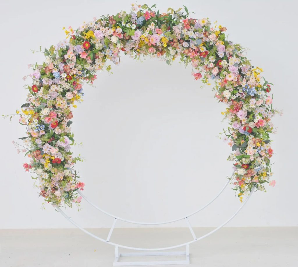 Wildflower Flower Arrangement for Round Ceremony Arch