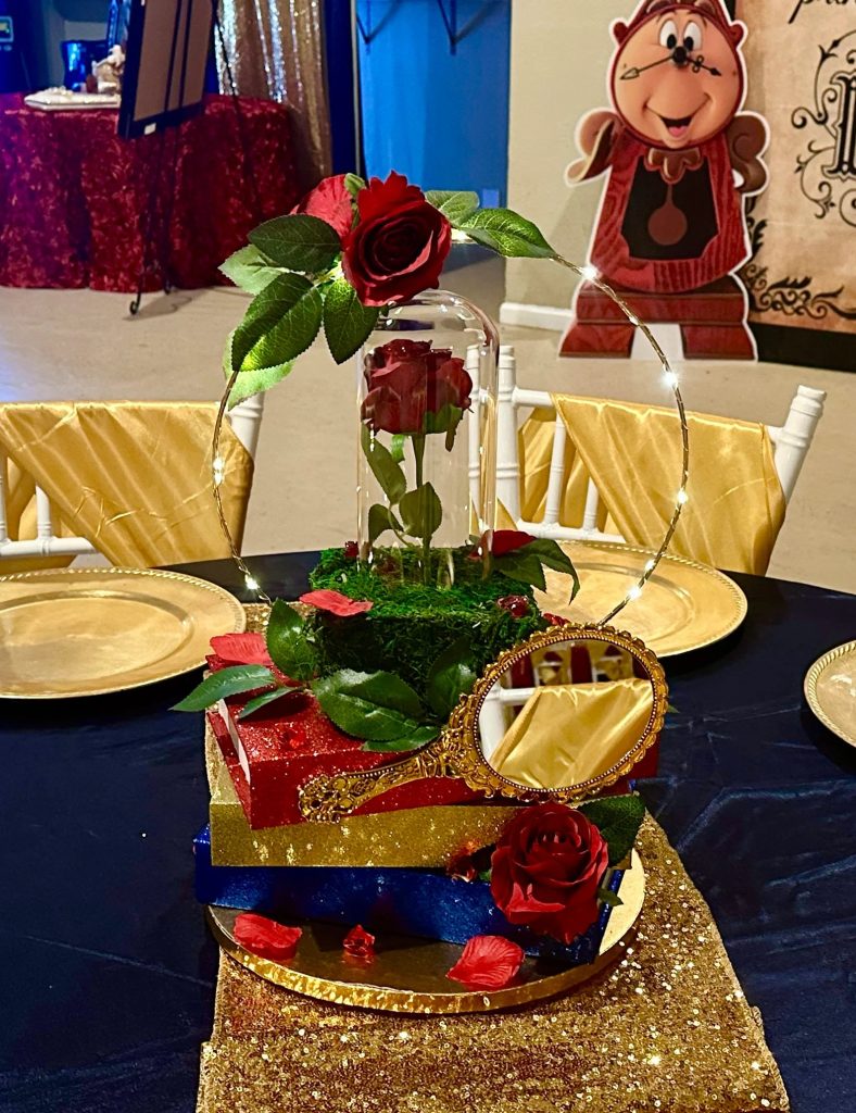 Beauty and the Beast wedding Guest Table Centerpiece