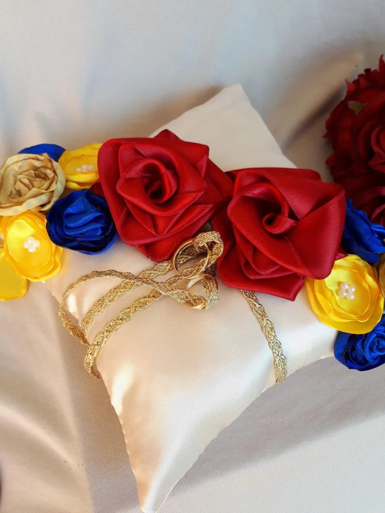 Beauty And The Beast Ring Bearer Pillow