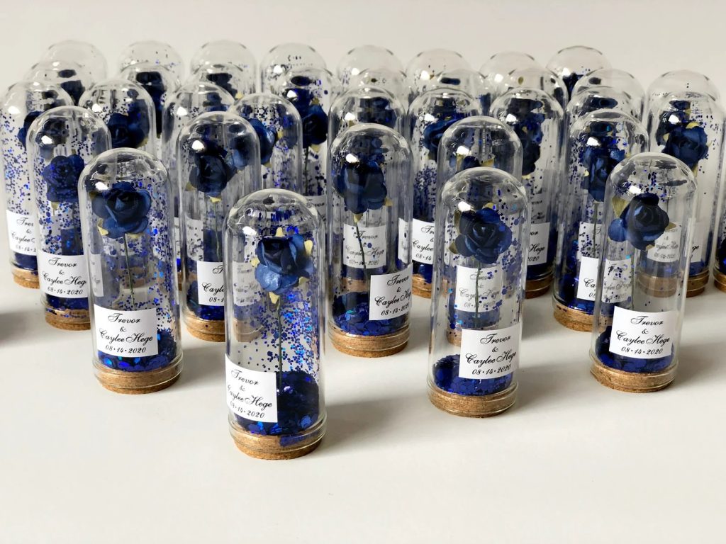 Royal Blue Rose Dome Wedding Favors