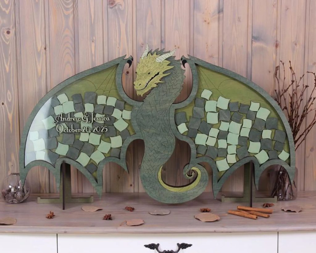 Dragon Wedding Guest Book Alternative