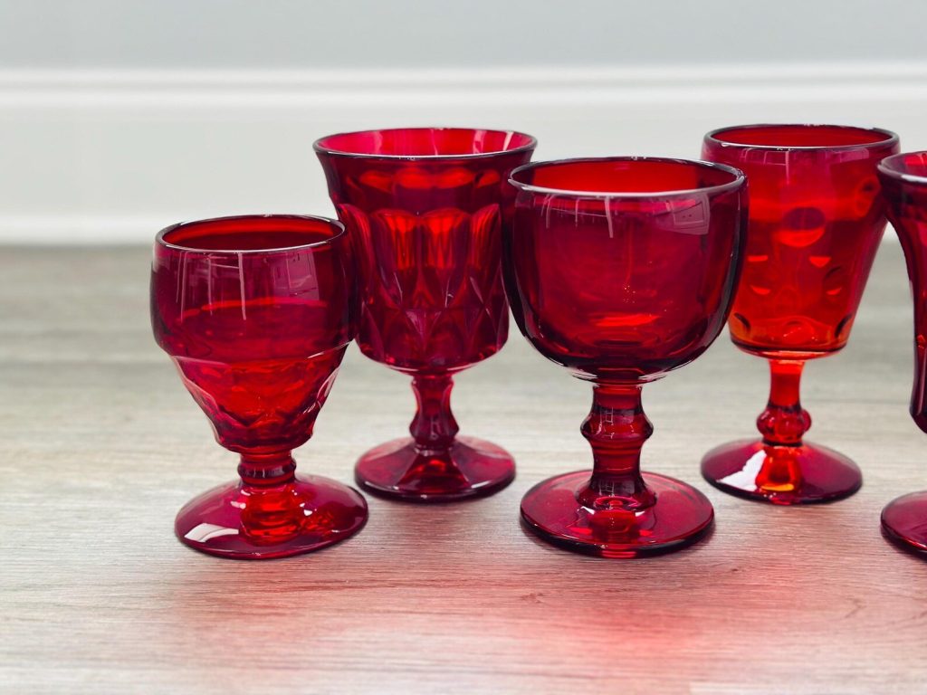 Medieval Timeless Romantic Wedding Ruby Red Vintage Goblets