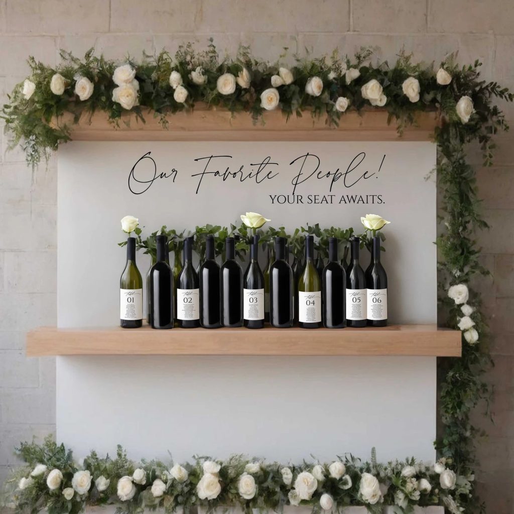 Wedding Seating Chart Wine Labels