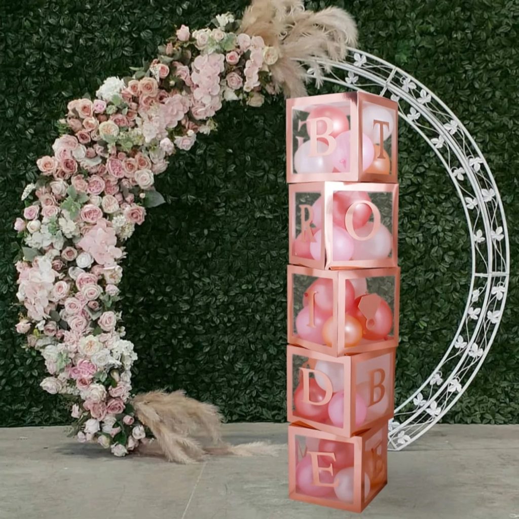 Rose Gold Balloon Box Bride To Be Shower Decor