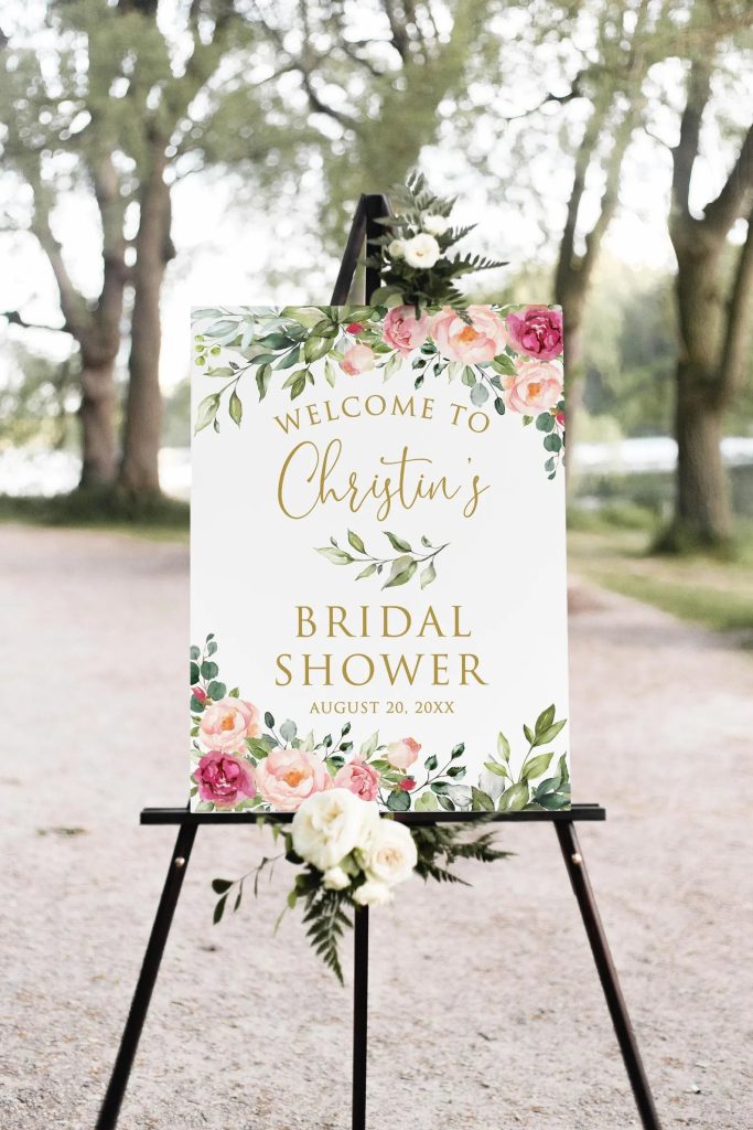 Bridal Shower Floral Welcome Sign Printable