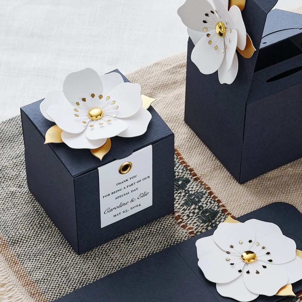 Navy Blue Wedding Favor Box