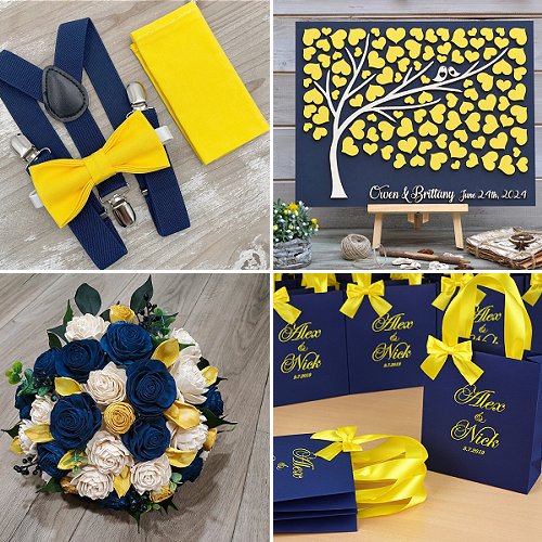 Navy Blue & Yellow Wedding