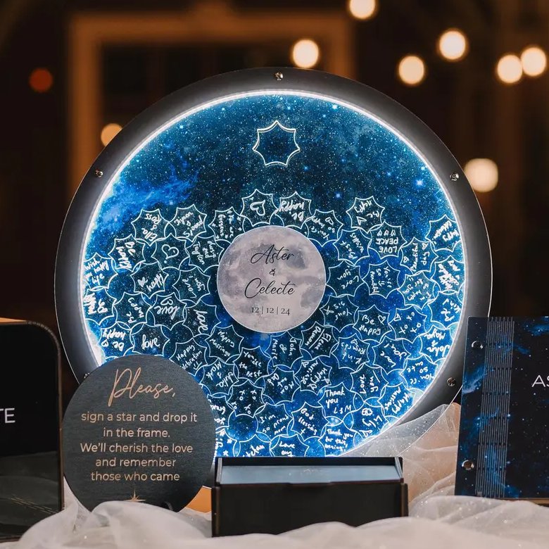 Starlight Serenade -Celestial Wedding Guest Book Alternative