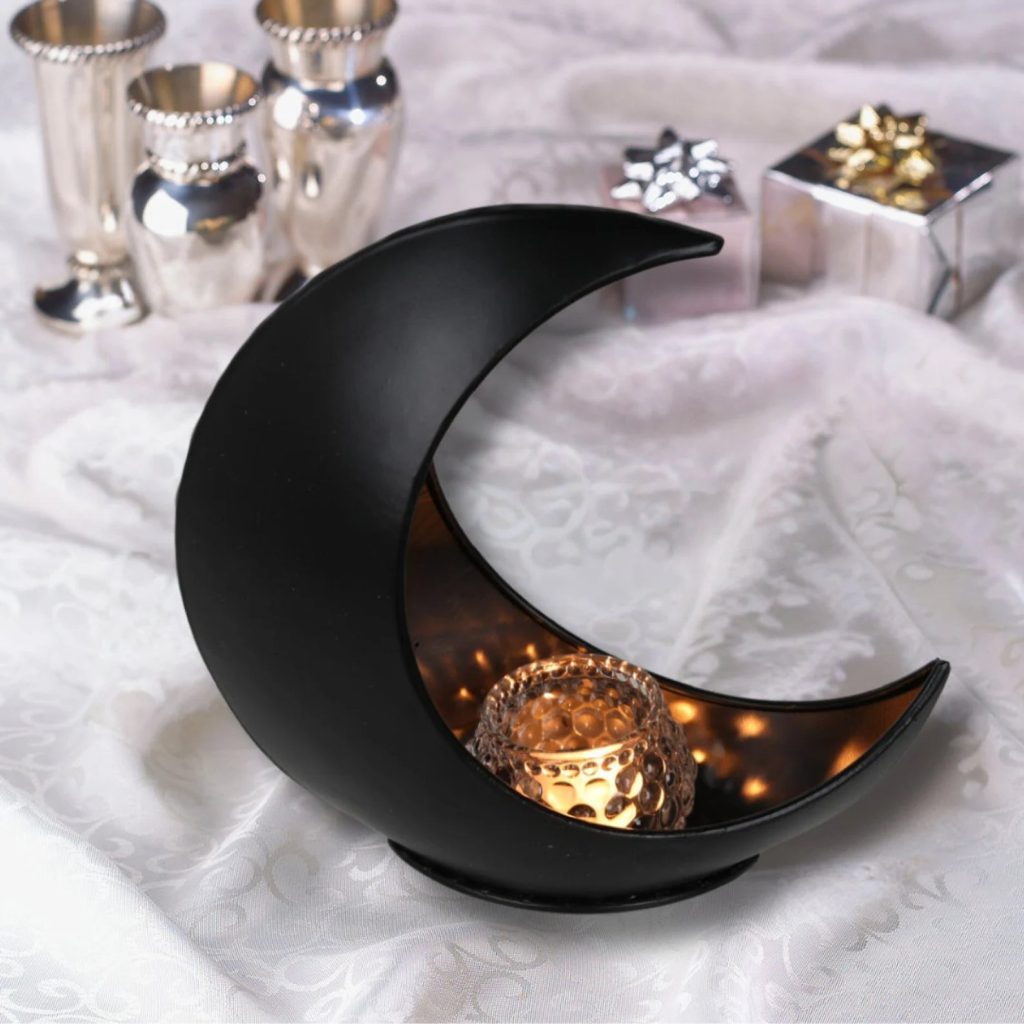 Starlight Serenade - A Wedding Celebration Moon Tealight Candle Holder