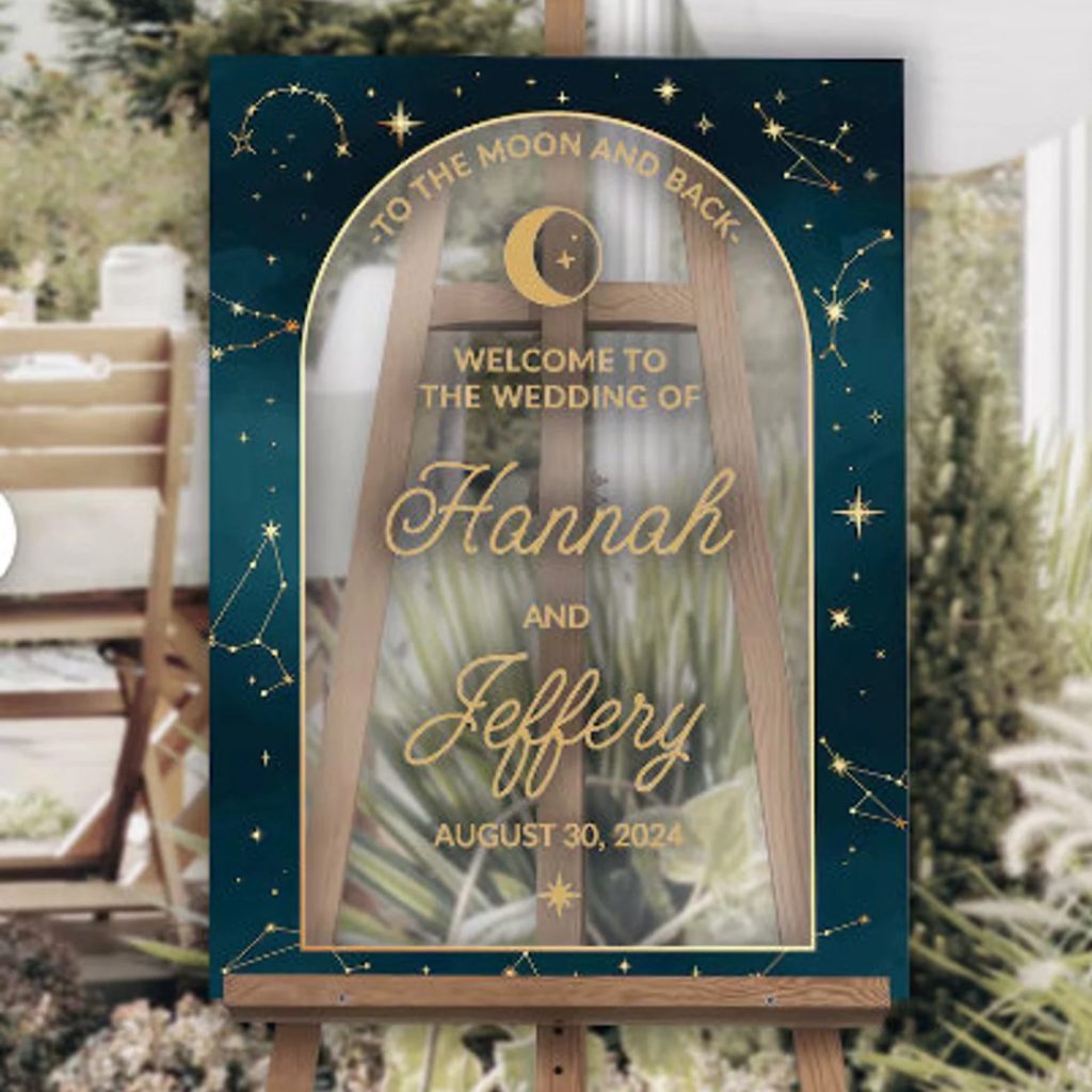 Celestial Wedding Acrylic Welcome Sign