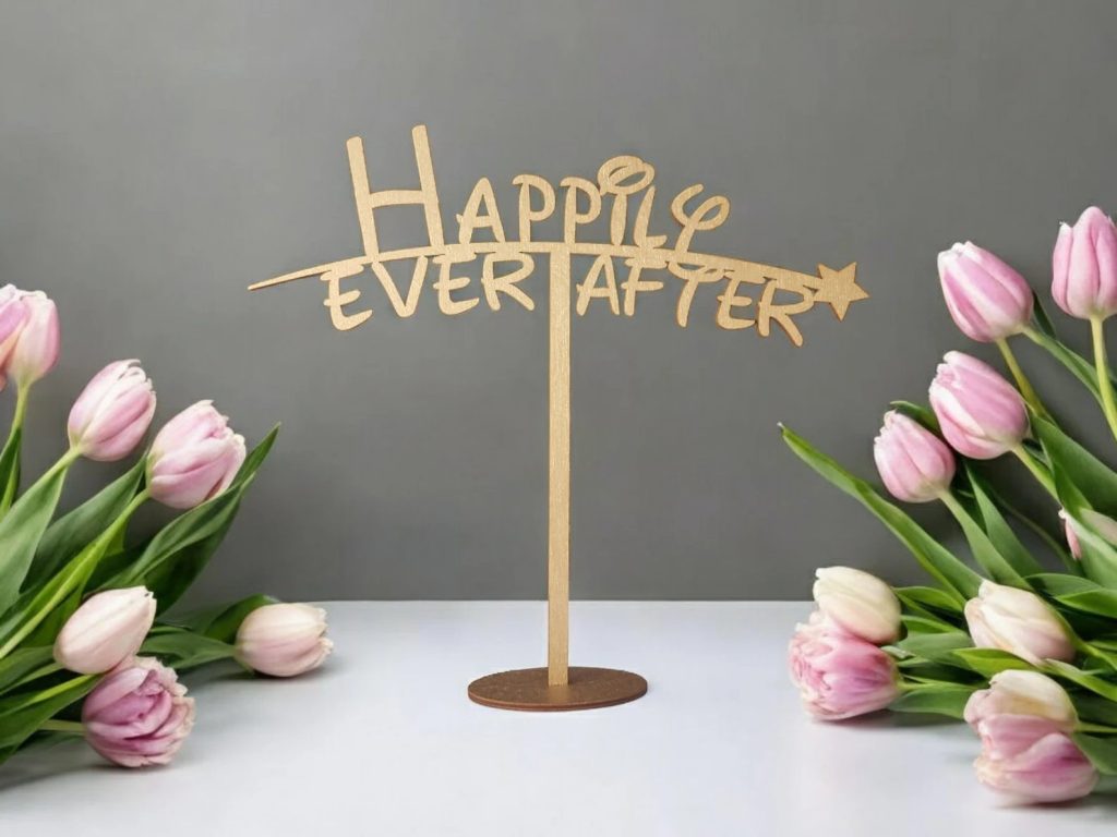 Cinderella Wedding Story Happily Ever After Table Sign Decor