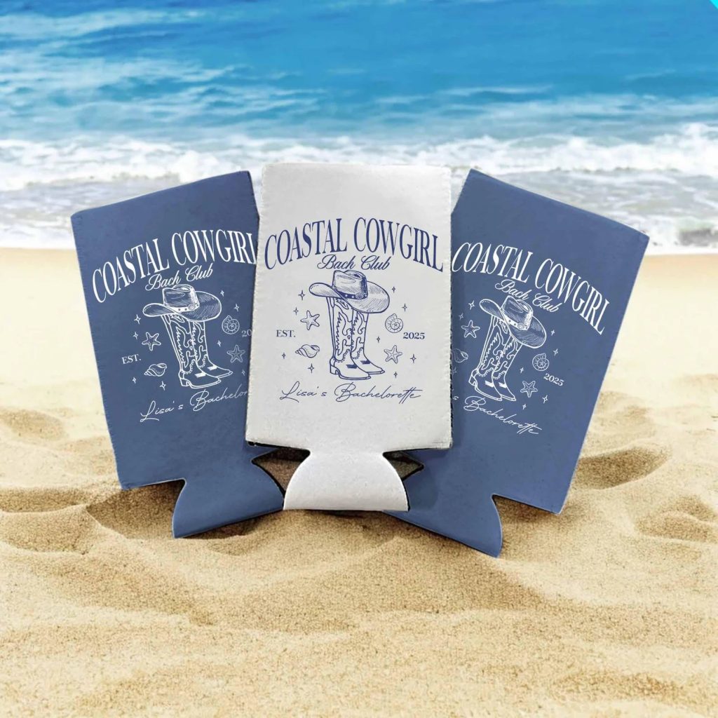 Coastal Cowgirl Bachelorette Can Cooler Sleeves
