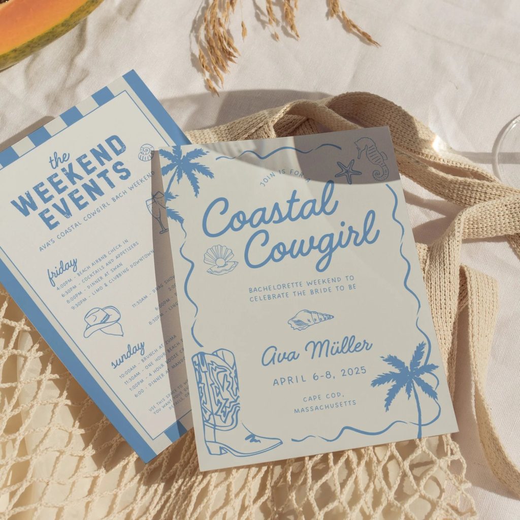 Coastal Cowgirl Bachelorette Invitation Printable