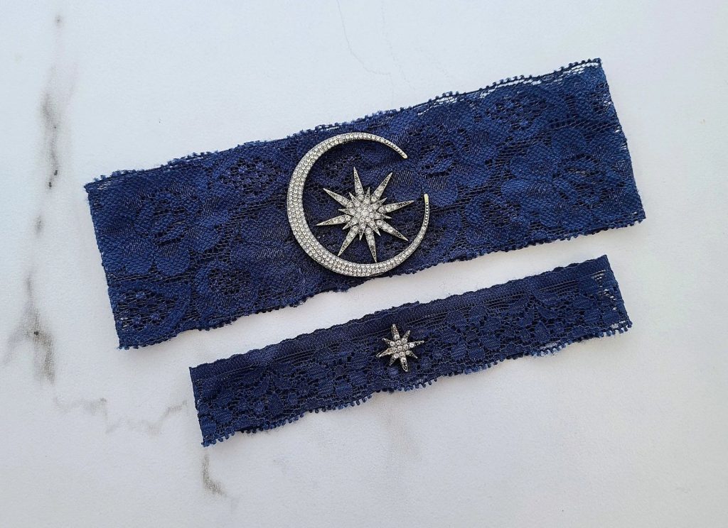 Star and Moon Bridal Garter Set