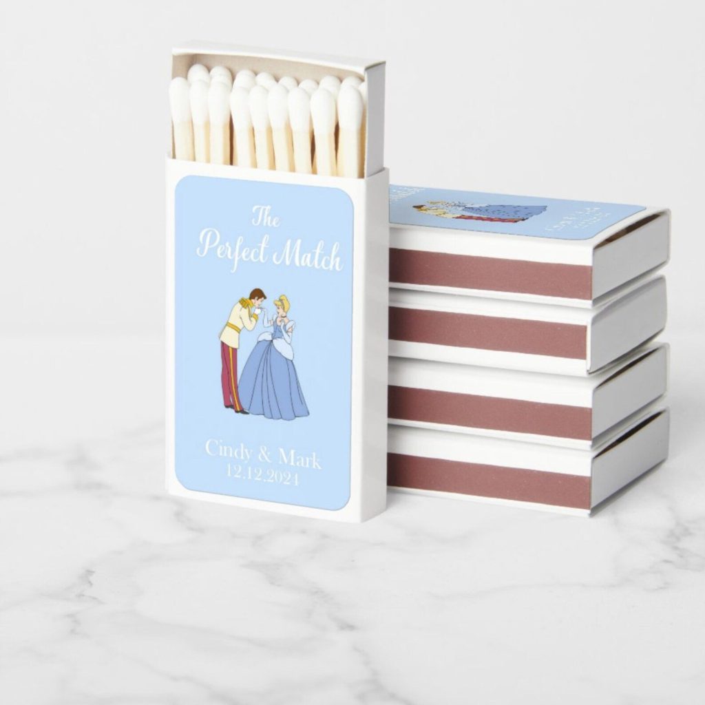 Cinderella Match Box Wedding Favor