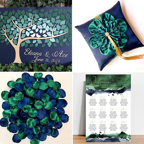 Timeless Emerald Green & Navy Wedding